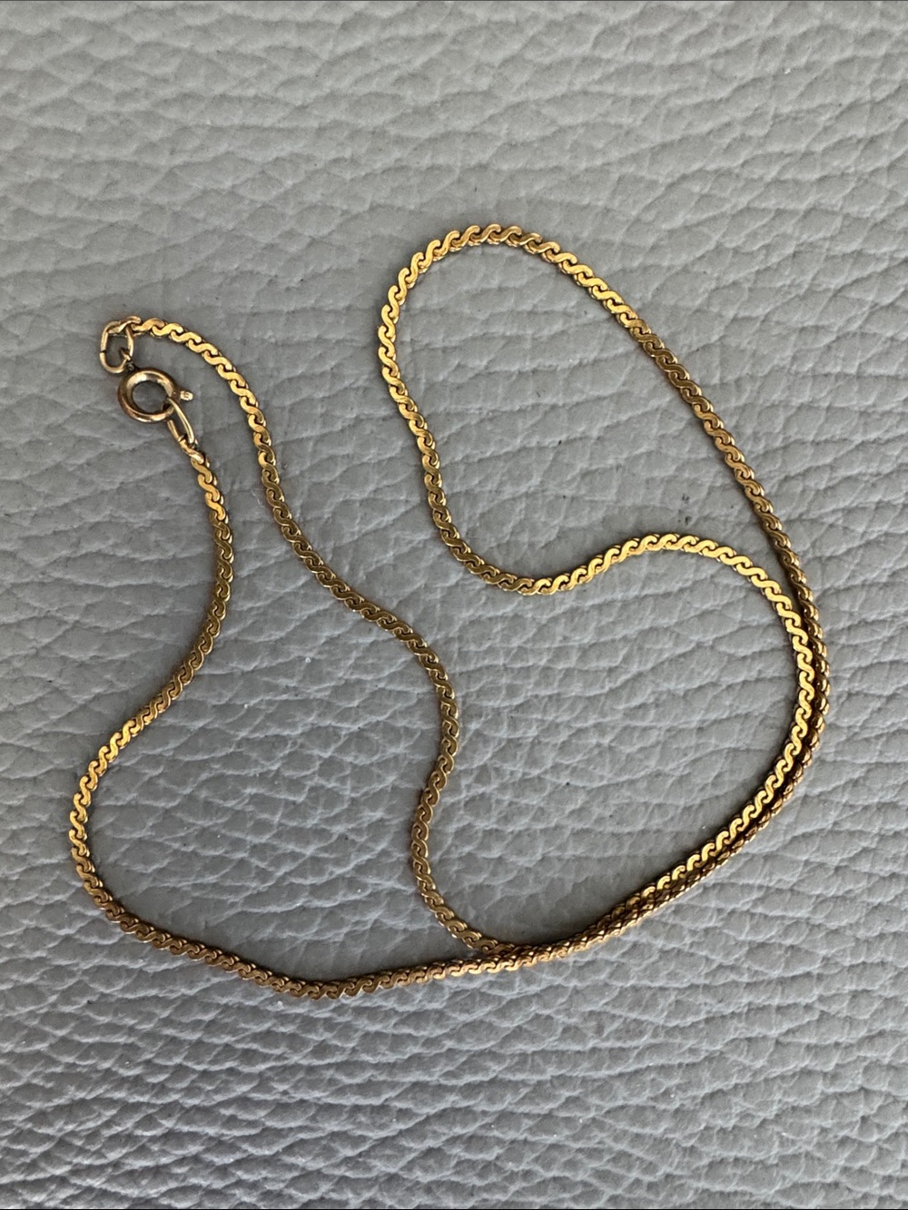 12K GOLD “S” CHAIN NECKLACE 14.5” 2.8g